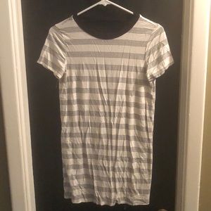 Black and white mini back out dress